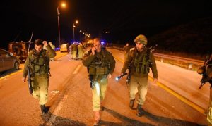 Israeli soldiers near Nablus after Tuesday's attack (image from Israeli military spokesperson)