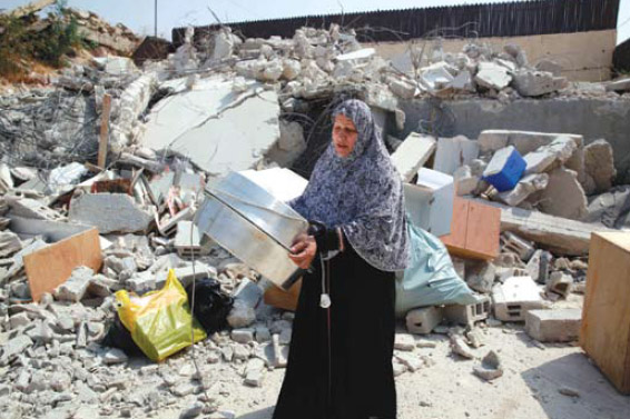 Wasim Khaled Atiyah's home, after it was demolished by Israeli troops this week