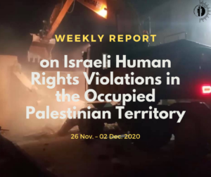PCHR Weekly Report: Israeli Human Rights Violations in the Occupied Palestinian Territory