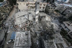 Bombed building in Gaza - image by Times of Gaza
