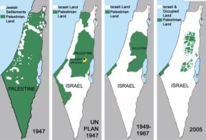 maps of Palestine and the land lost to Israeli settlement and occupation since 1947