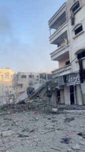 Jabalia neighborhood after bombing - image from Ibrahim Nofal