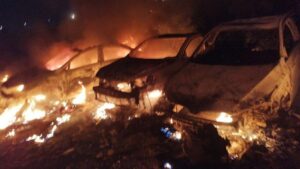 Israeli Colonizers Burn Vehicles and Land Near Nablus