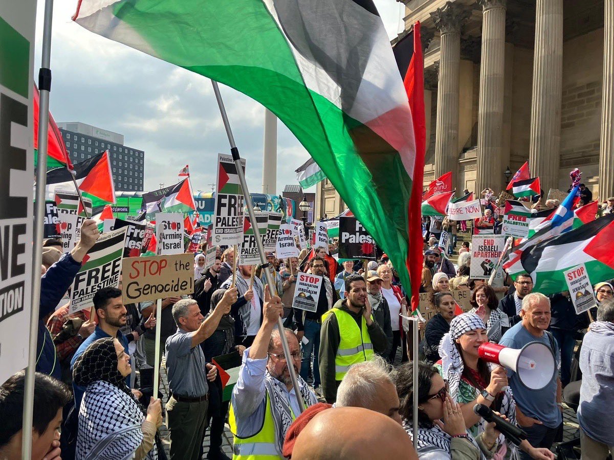 Image of Liverpool protest by @PalForumUk