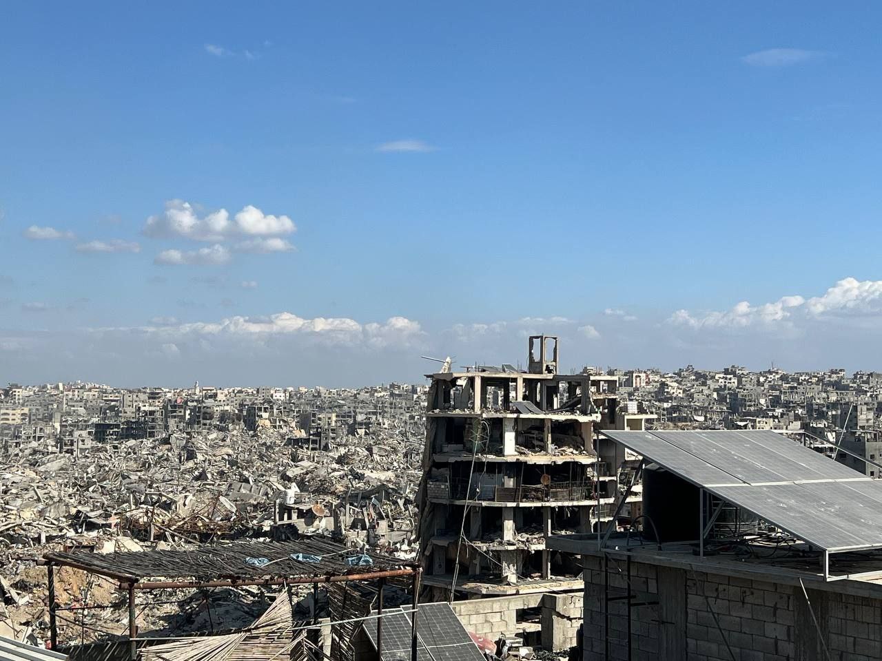 Part of the massive destruction in Jabalia, north of the Gaza Strip, as a result of the occupation's aggression.