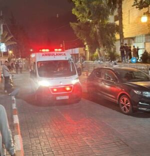 Medical treatment for a Palestinian wounded during an IDF-escorted settler operation near Ramallah, West Bank, August 31, 2026
